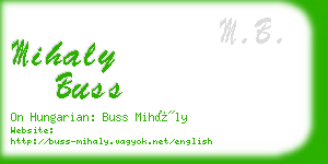 mihaly buss business card